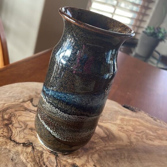Vintage 1982 Wendt Pottery Mt. St. Helens Volcanic Ash Glazed Vase - Picture 4 of 8